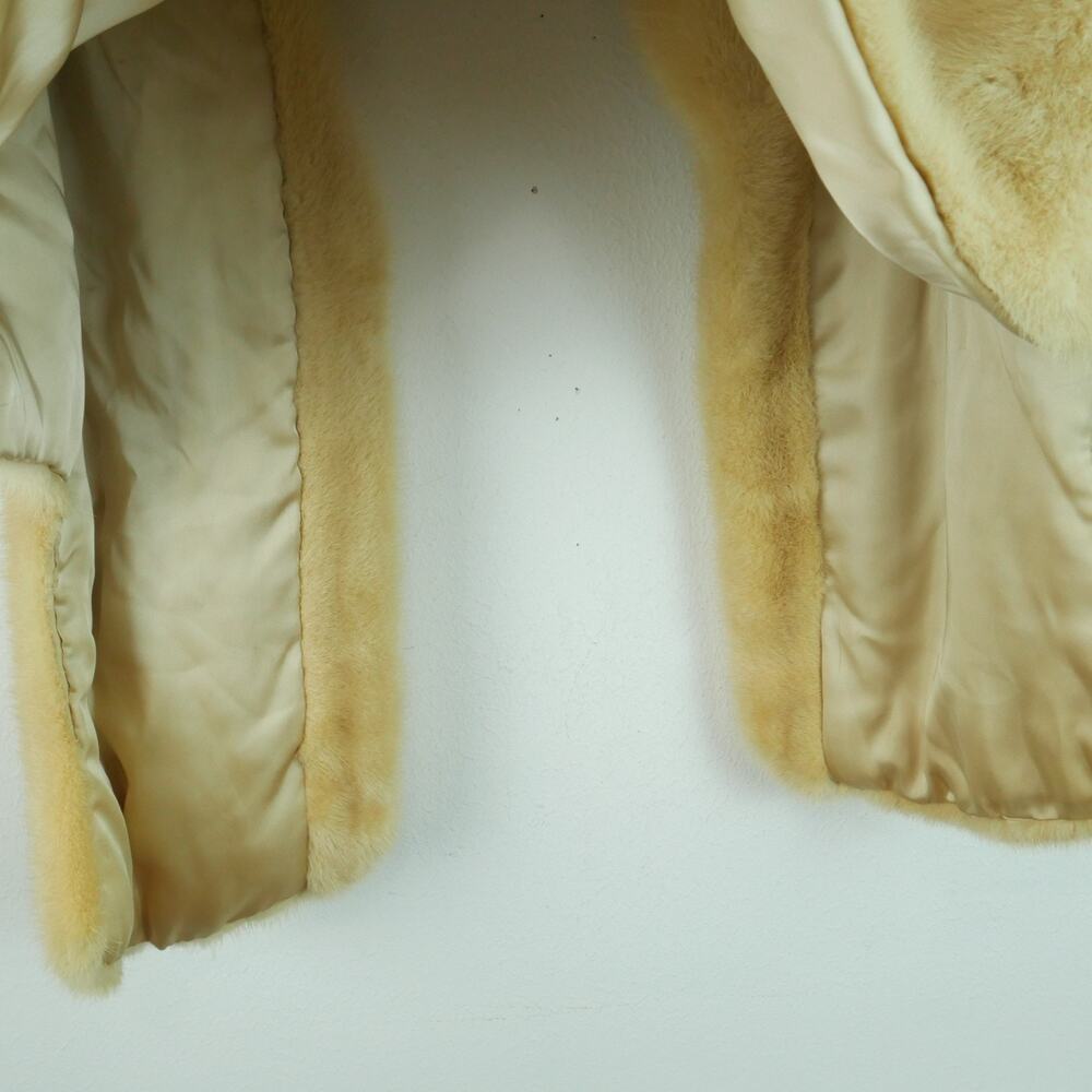 Vintage Blonde Mink Stole‎ Fur Wrap Hollywood Glam Long 28"x28" Evening Shawl - Picture 11 of 11